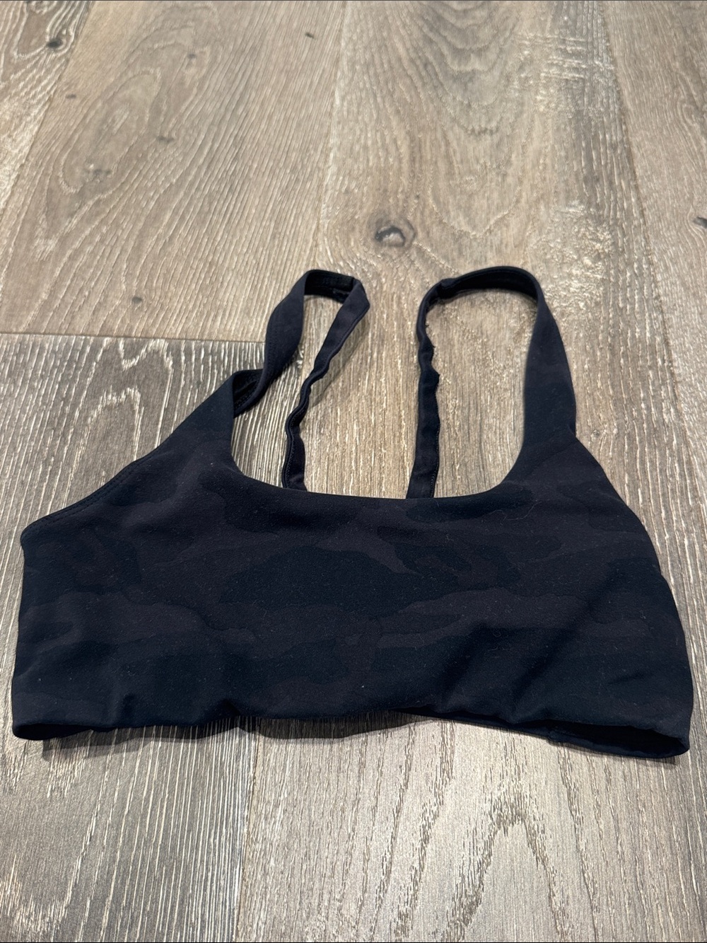 Vuori Black Seamless Sports Bra with Double Straps AZ